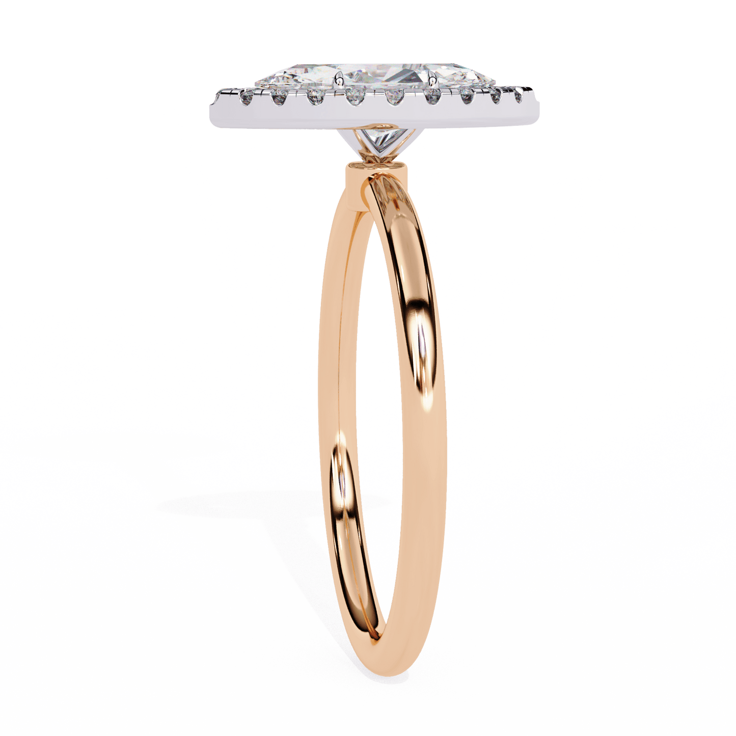 1.20 carat marquise cut halo diamond engagement ring with round side stones โ elegant bridal jewelry