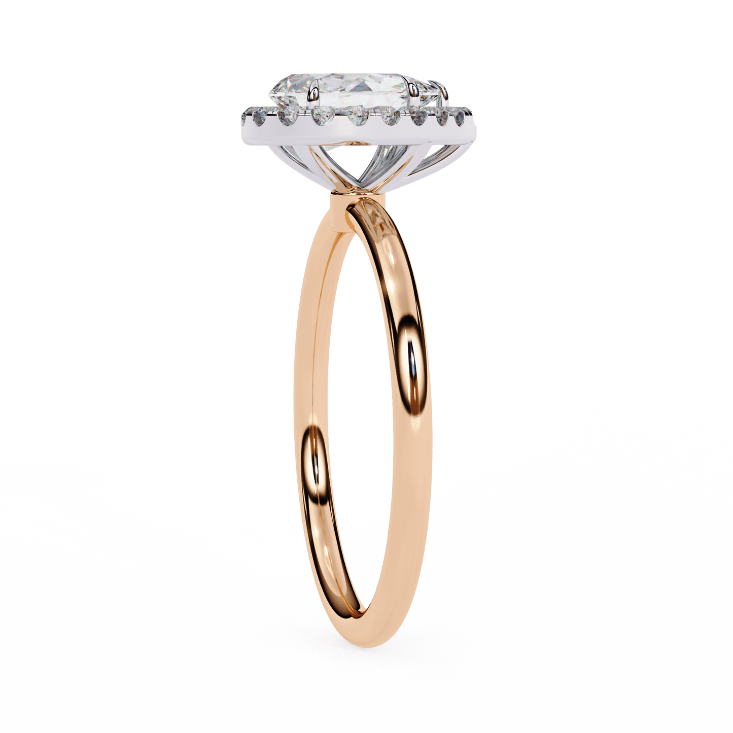 1.18 carat pear cut halo diamond engagement ring with round side stones – elegant bridal jewelry