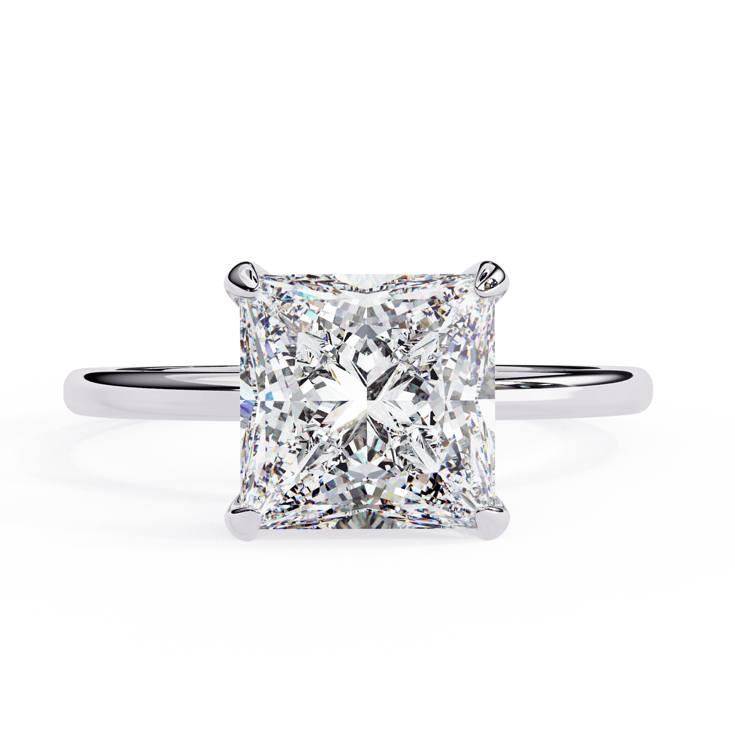 2.16 carat princess cut hidden halo diamond engagement ring โ elegant bridal jewelry