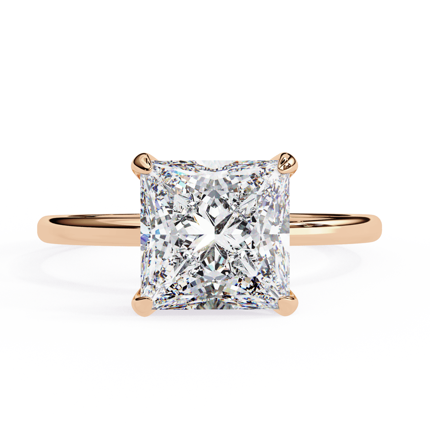 2.16 carat princess cut hidden halo diamond engagement ring โ elegant bridal jewelry