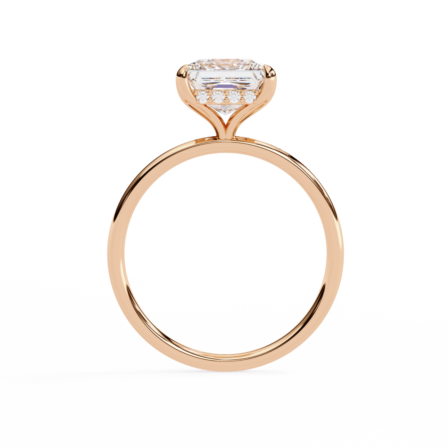 2.16 carat princess cut hidden halo diamond engagement ring โ elegant bridal jewelry