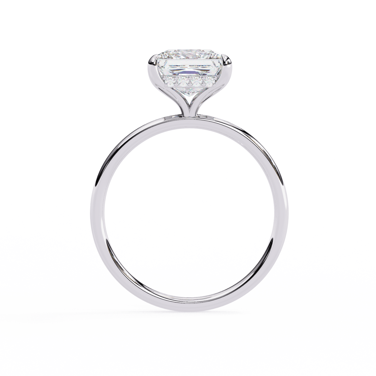 2.16 carat princess cut hidden halo diamond engagement ring โ elegant bridal jewelry