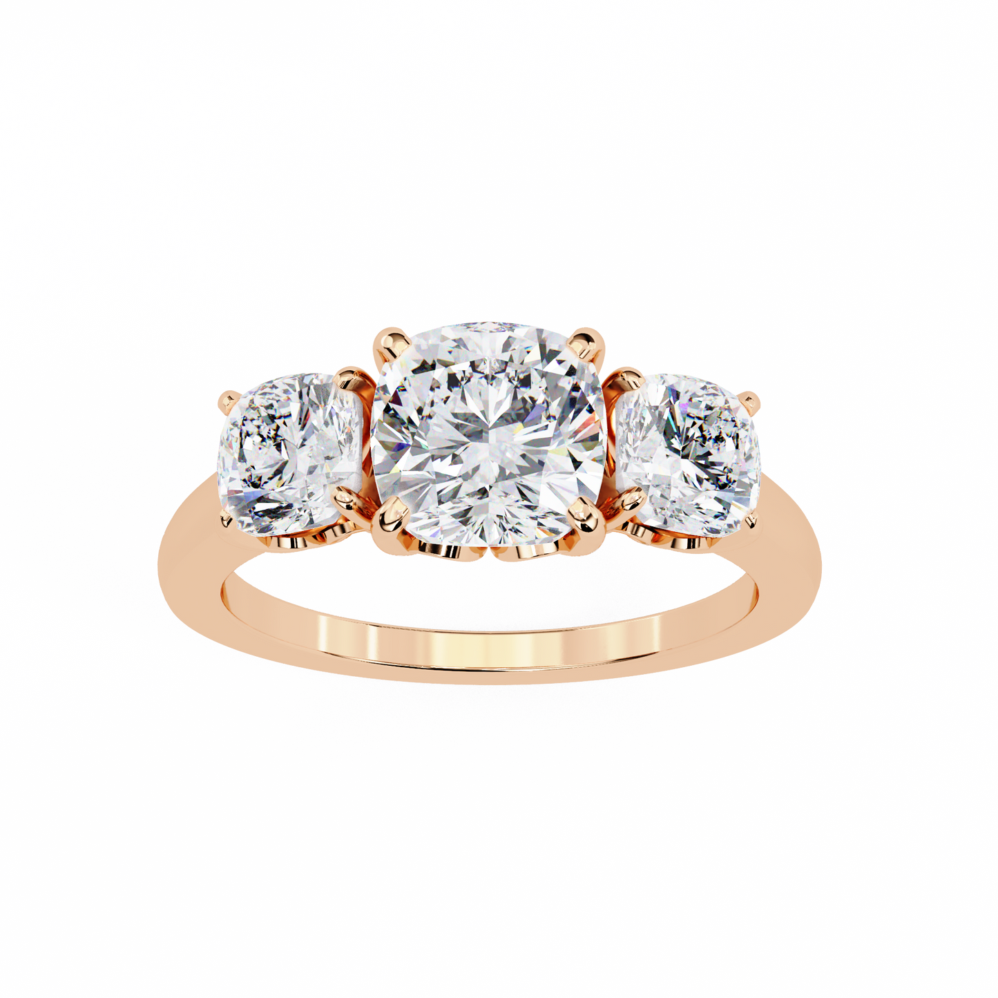 three stone 2 carat cushion cut diamond engagement ring for women – elegant bridal jewelry