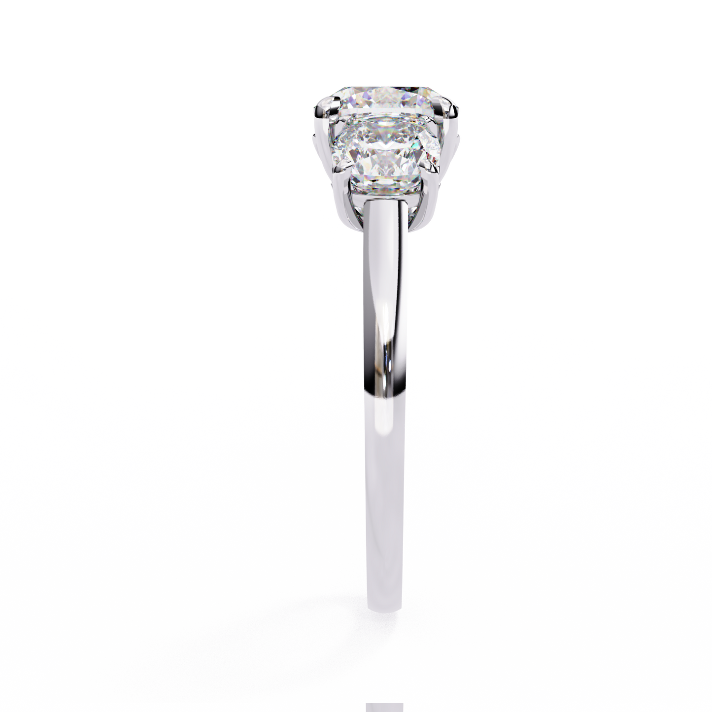 three stone 2 carat cushion cut diamond engagement ring for women – elegant bridal jewelry