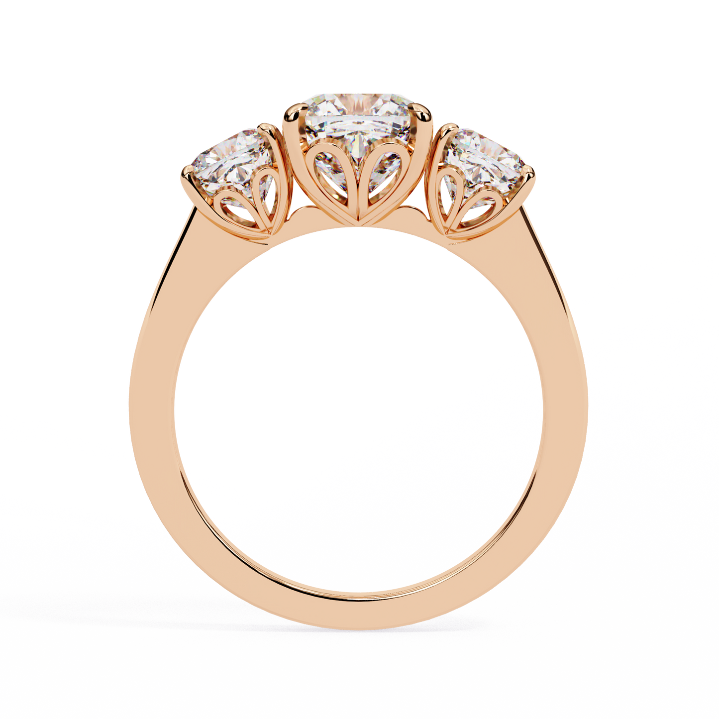 three stone 2 carat cushion cut diamond engagement ring for women – elegant bridal jewelry