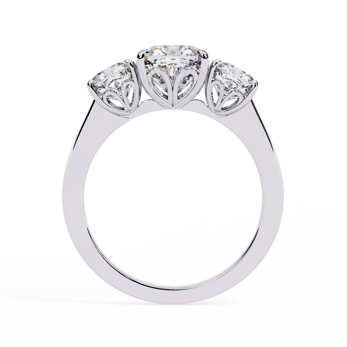 three stone 2 carat cushion cut diamond engagement ring for women – elegant bridal jewelry