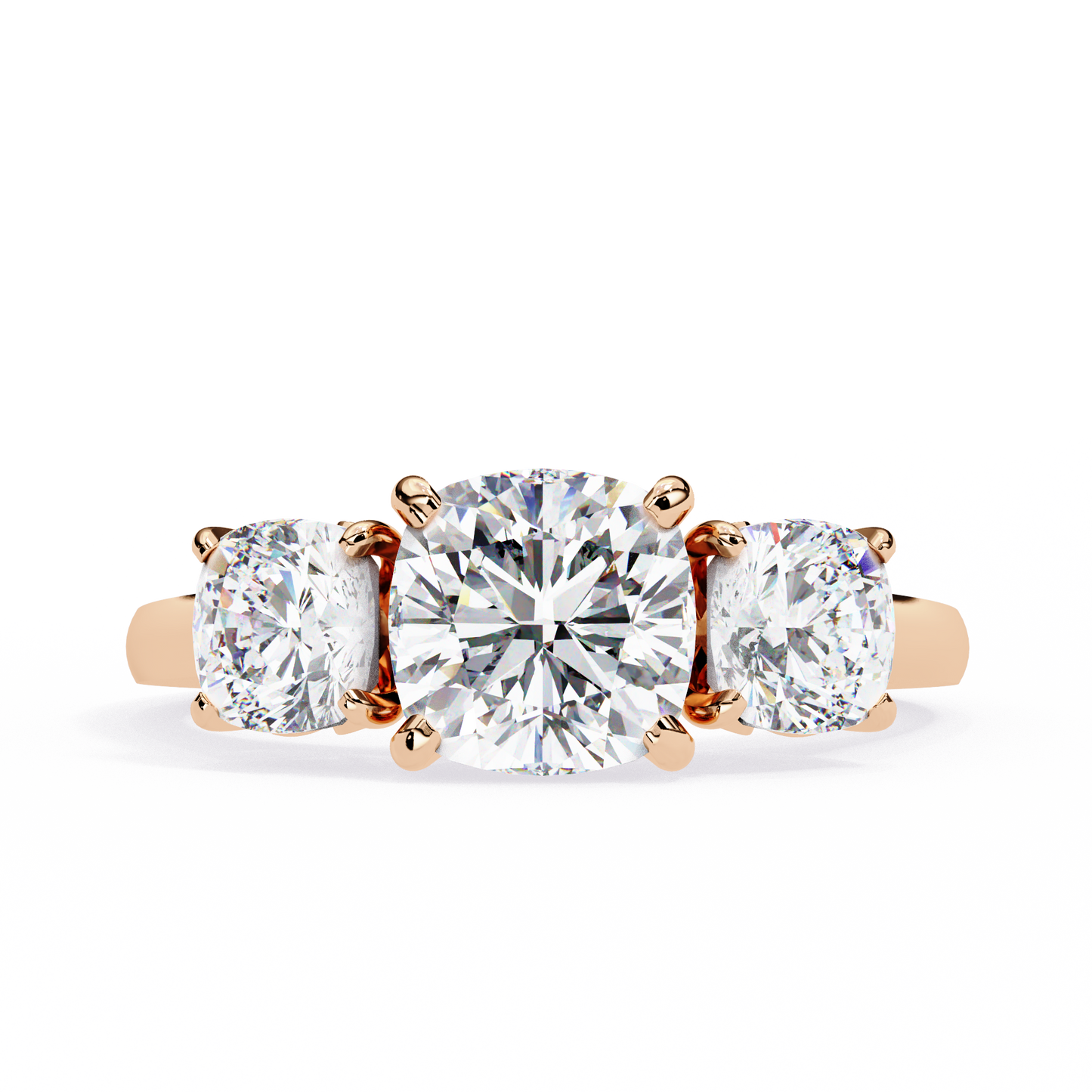 three stone 2 carat cushion cut diamond engagement ring for women – elegant bridal jewelry