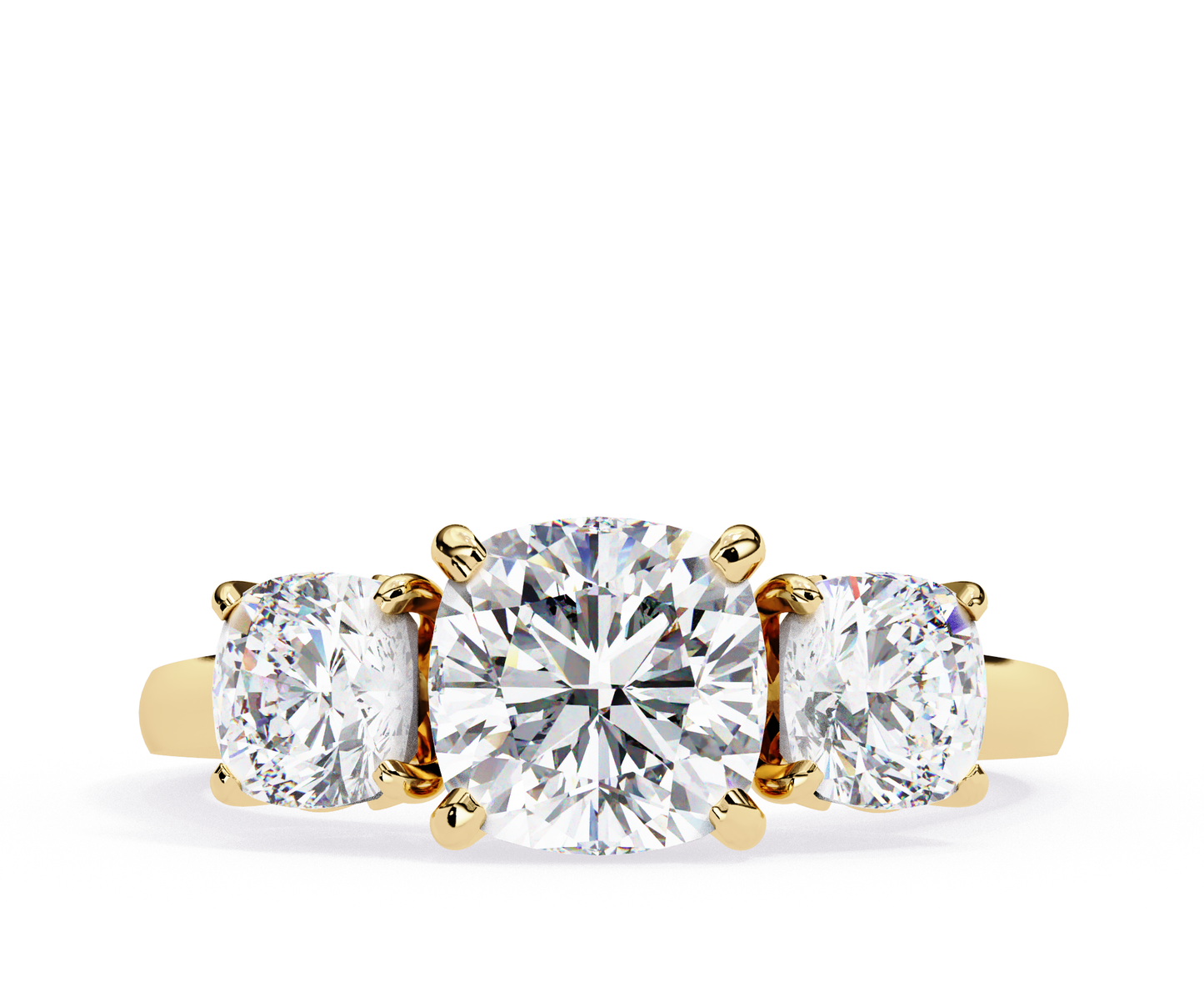three stone 2 carat cushion cut diamond engagement ring for women – elegant bridal jewelry