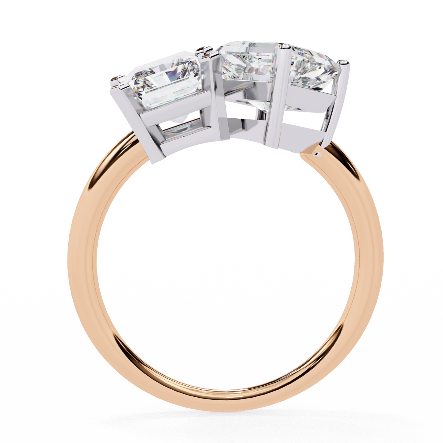 toi et moi 2.00 carat radiant & asscher cut diamond engagement ring – two stone bridal jewelry