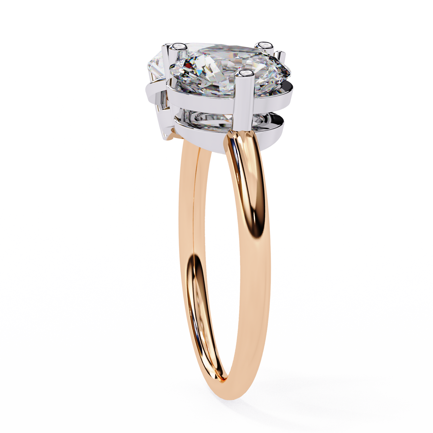 toi et moi 2.00 carat pear & round cut diamond engagement ring โ two stone bridal jewelry
