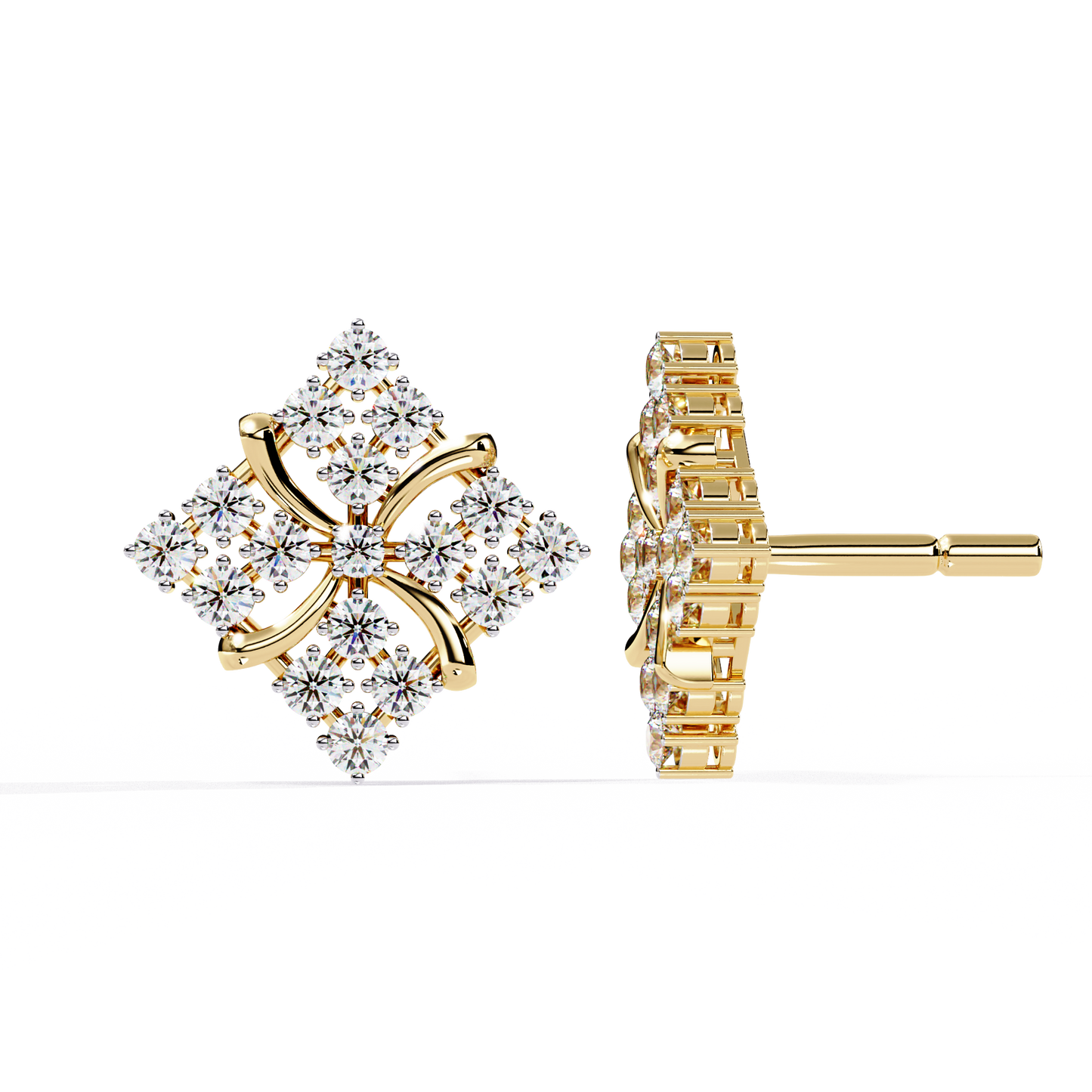 1.02 carat round cut diamond stud earrings – elegant fine jewelry
