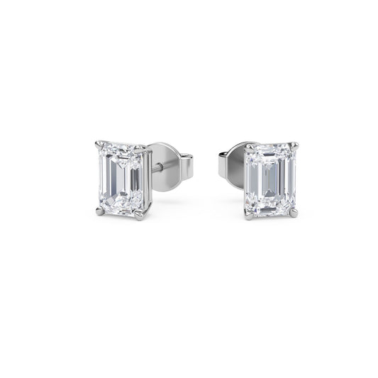 2.00 Carat Emerald Cut Diamond Stud Earrings - Premium Jewelry