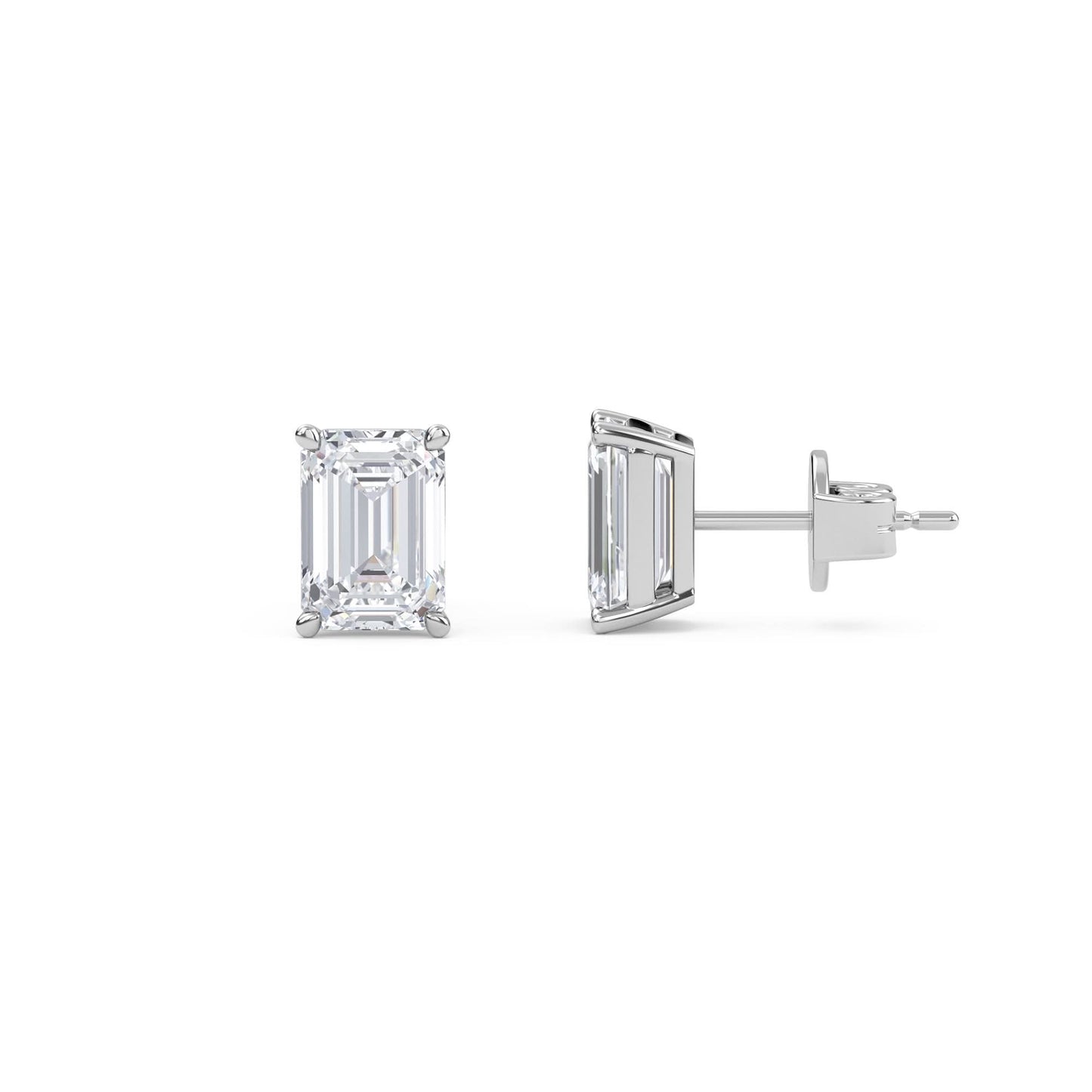 2.00 carat emerald cut diamond stud earrings - premium jewelry