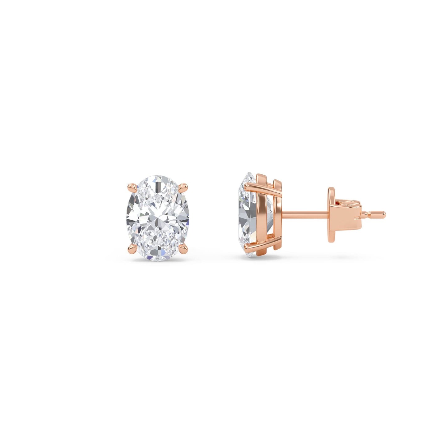 2.00 carat oval cut diamond stud earrings - fine jewelry