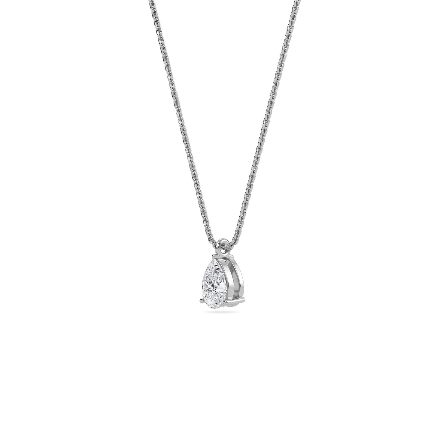 1.00 carat pear cut diamond solitaire pendant necklace – elegant fine jewelry