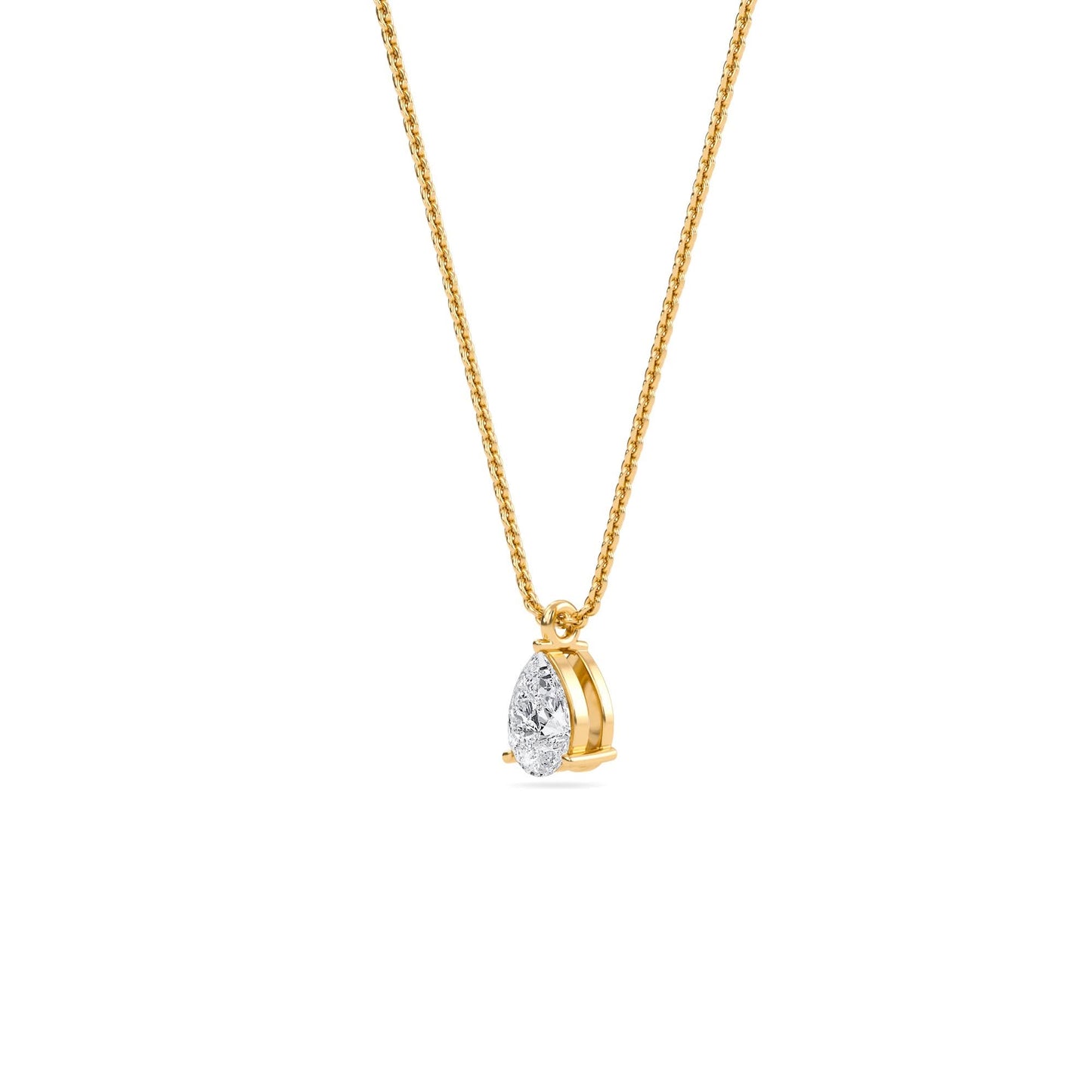 1.00 carat pear cut diamond solitaire pendant necklace – elegant fine jewelry