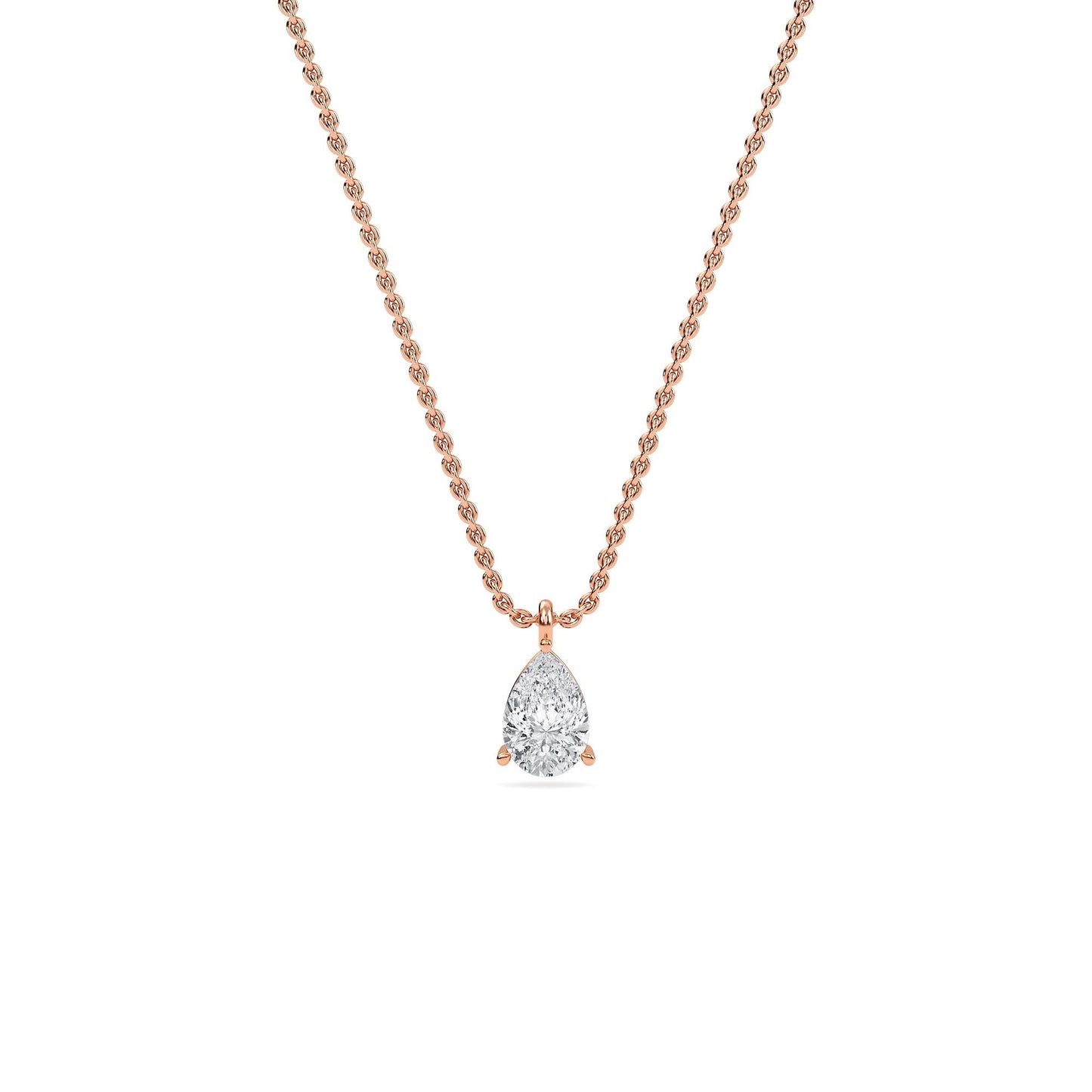 1.00 carat pear cut diamond solitaire pendant necklace – elegant fine jewelry