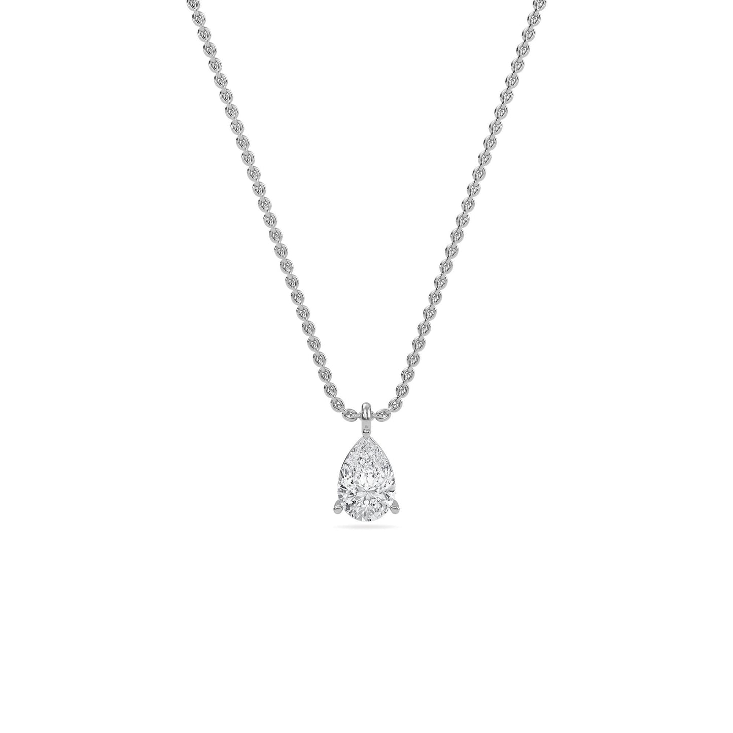 1.00 carat pear cut diamond solitaire pendant necklace – elegant fine jewelry