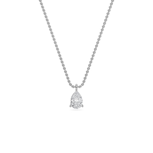 1.00 Carat Pear Cut Diamond Solitaire Pendant Necklace – Elegant Fine Jewelry