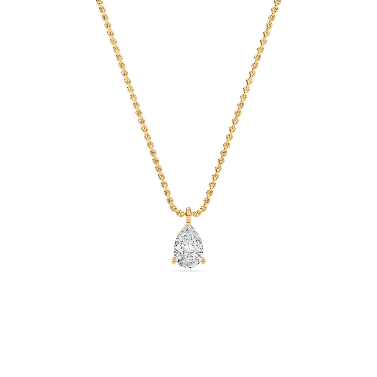 1.00 carat pear cut diamond solitaire pendant necklace – elegant fine jewelry