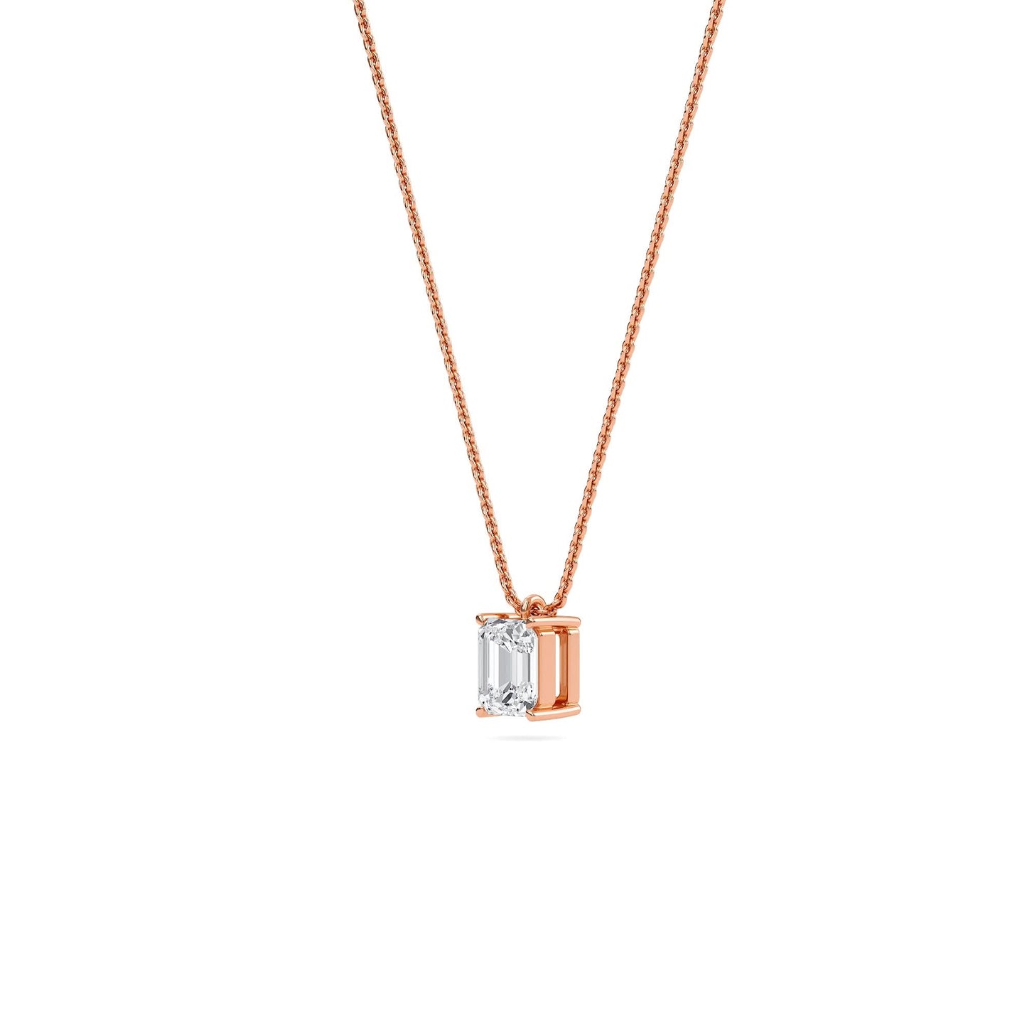 1.00 carat emerald cut diamond solitaire pendant– timeless fine jewelry