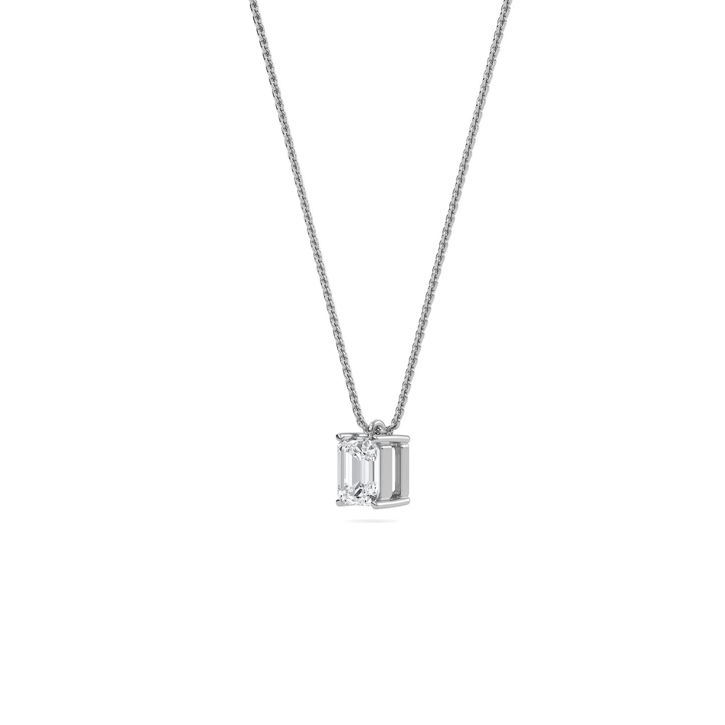1.00 carat emerald cut diamond solitaire pendant– timeless fine jewelry