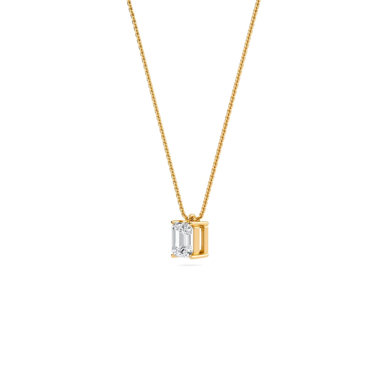 1.00 carat emerald cut diamond solitaire pendant– timeless fine jewelry