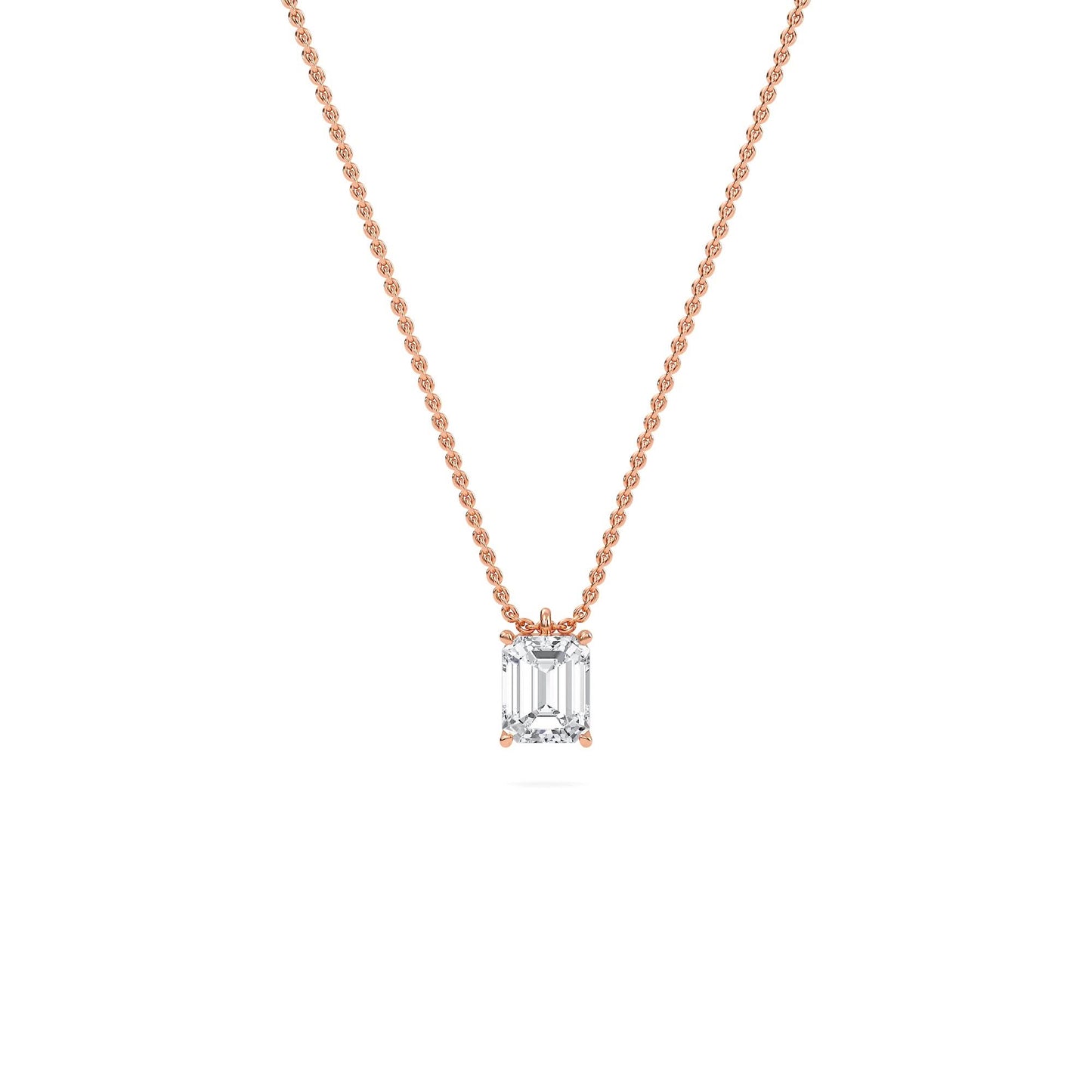 1.00 carat emerald cut diamond solitaire pendant– timeless fine jewelry