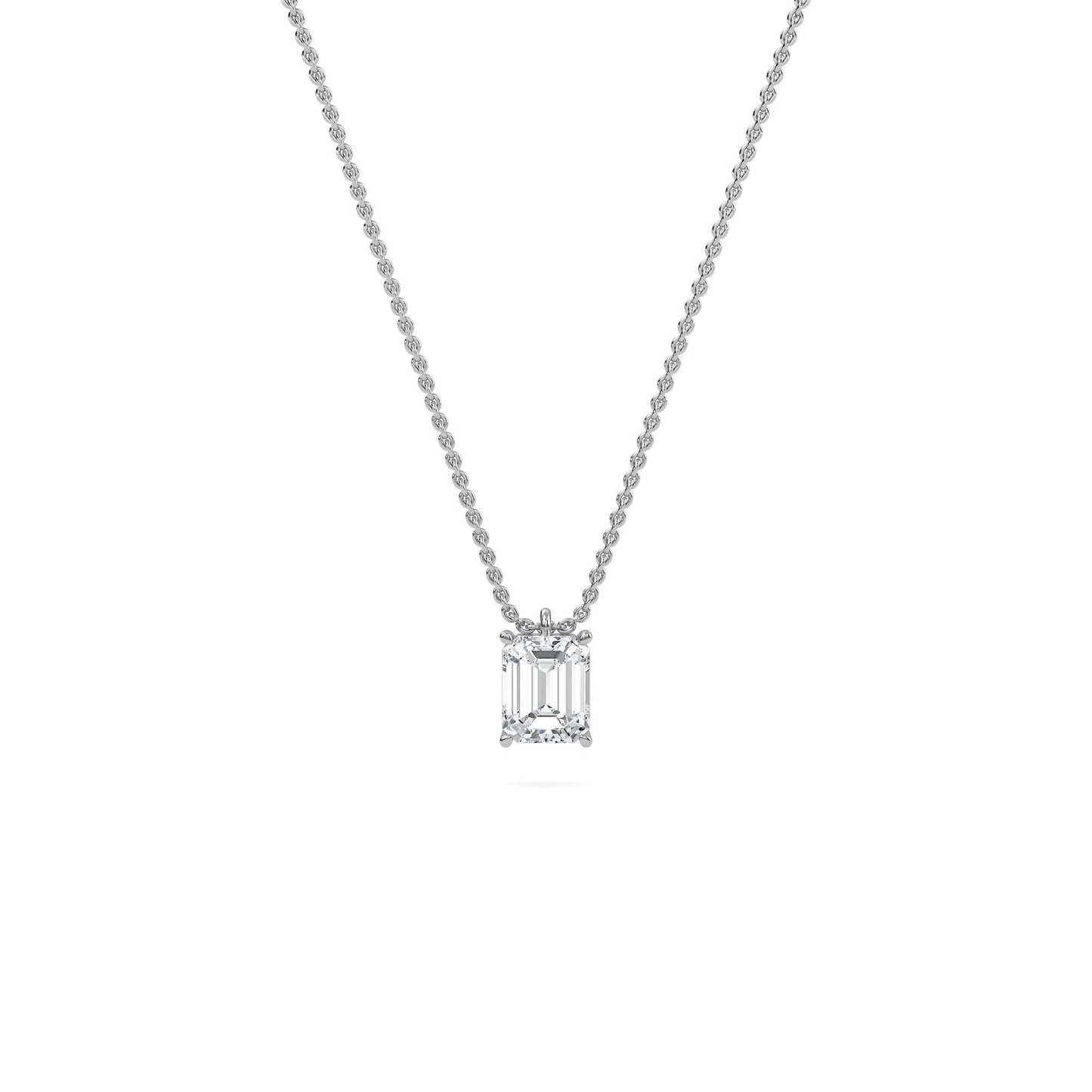 1.00 carat emerald cut diamond solitaire pendant– timeless fine jewelry