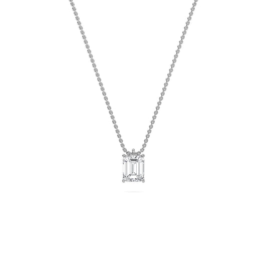 1.00 Carat Emerald Cut Diamond Solitaire Pendant– Timeless Fine Jewelry