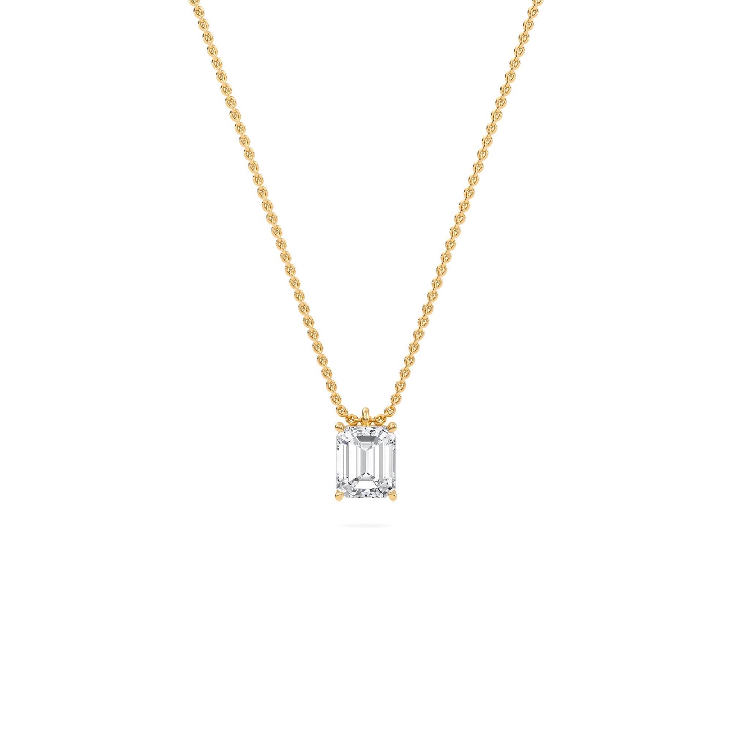1.00 carat emerald cut diamond solitaire pendant– timeless fine jewelry