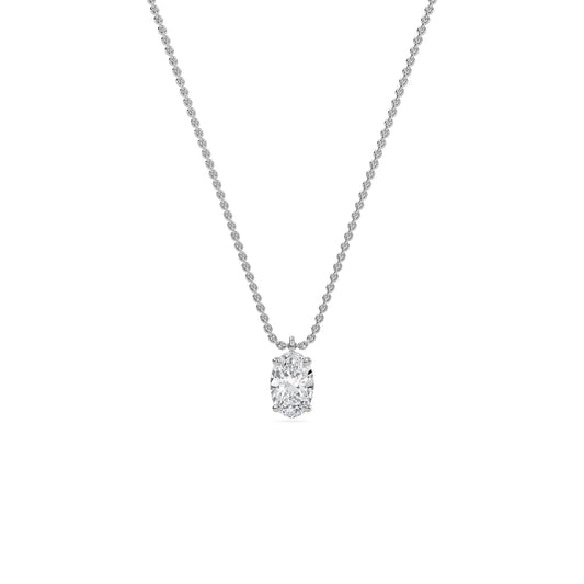 1.00 Carat Oval Cut Diamond Solitaire Pendant Necklace – Modern Fine Jewelry