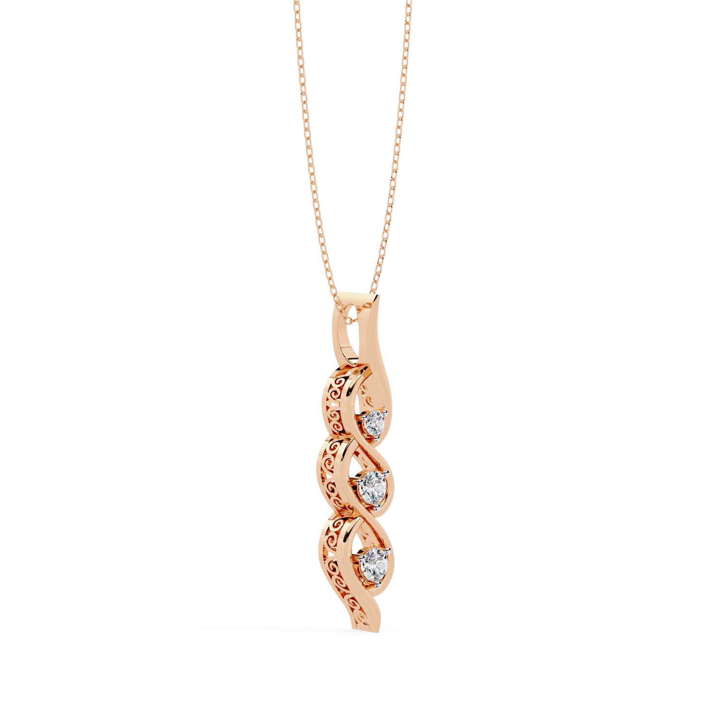 lgd pendant round stone (0.20ct ) in 14k gold without chain