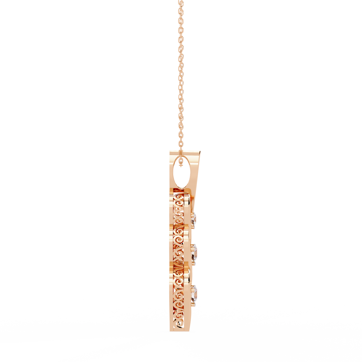 lgd pendant round stone (0.20ct ) in 14k gold without chain