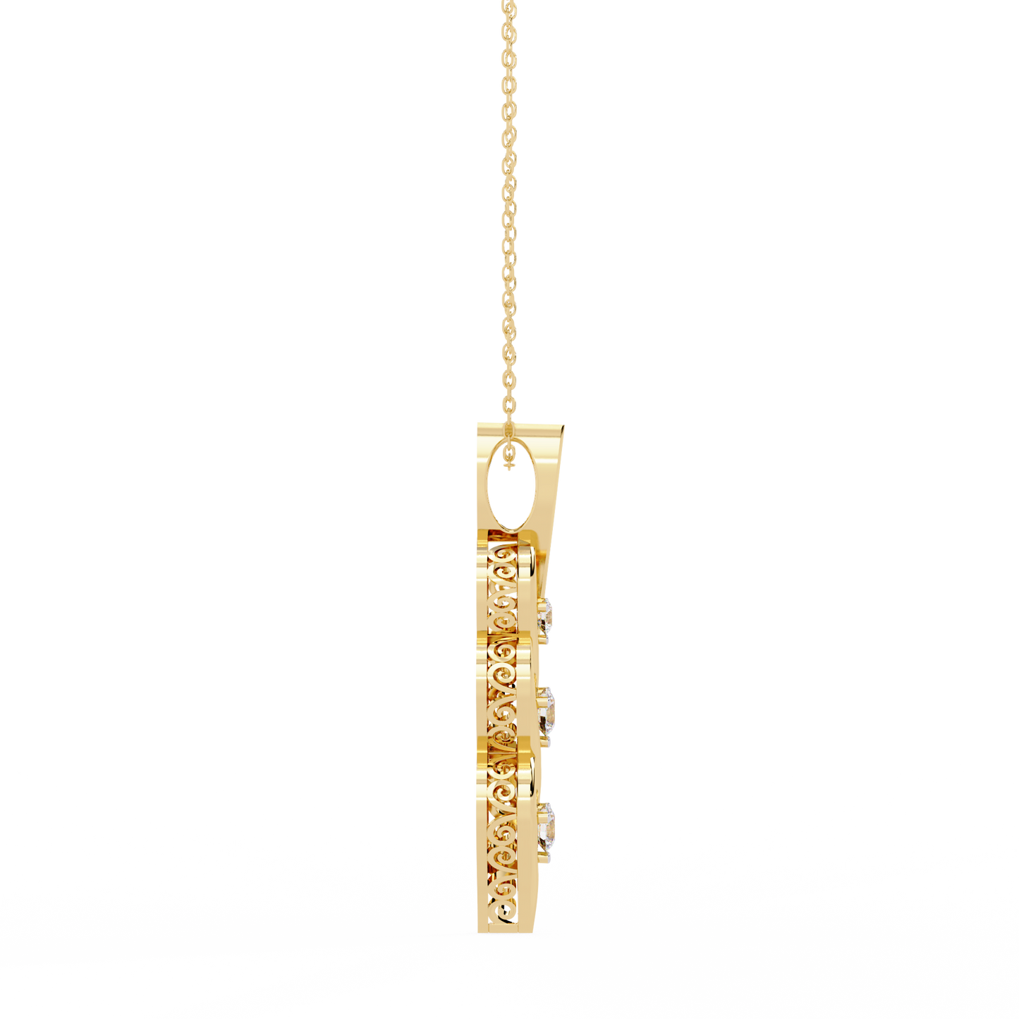 lgd pendant round stone (0.20ct ) in 14k gold without chain