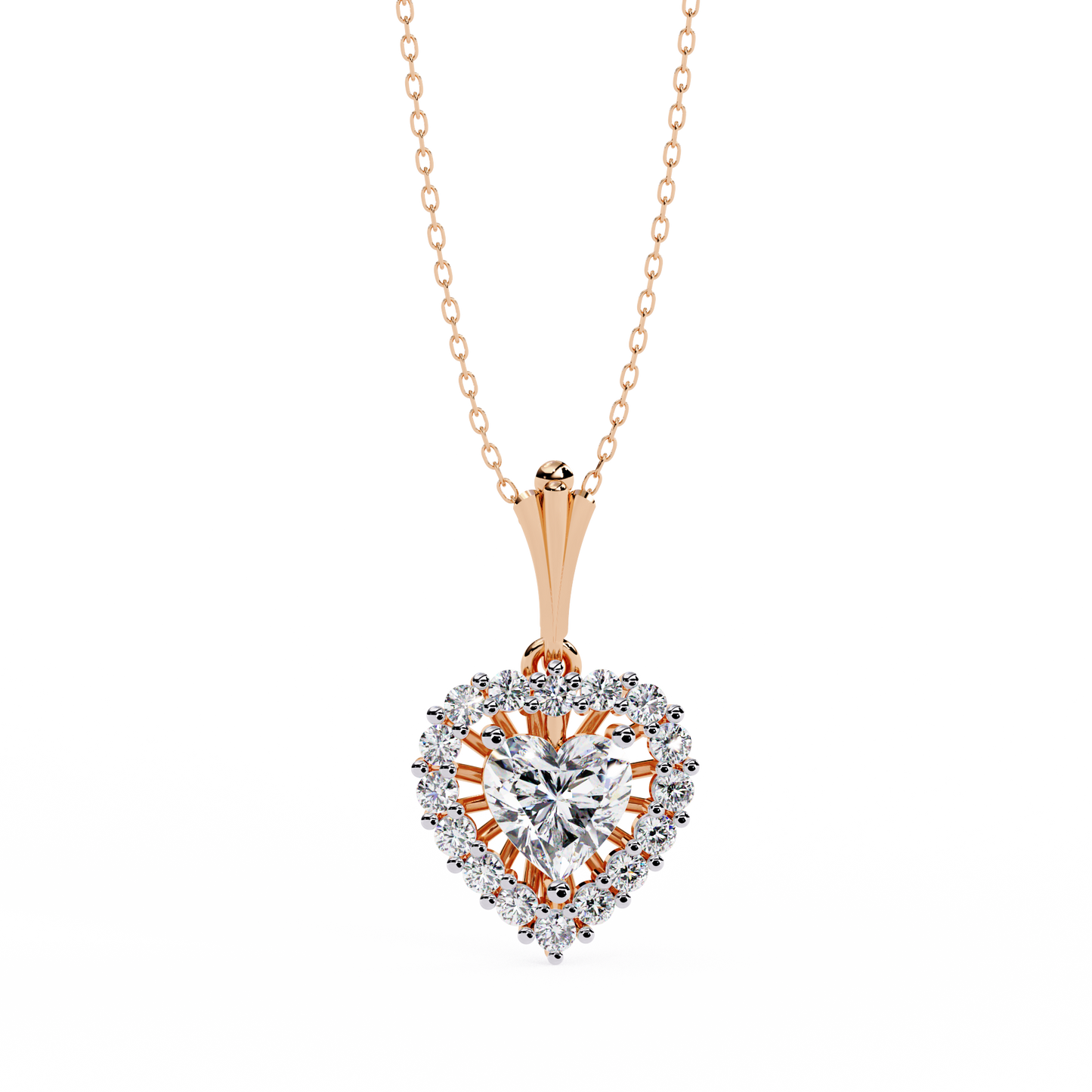lgd pendant heart stone (0.93ct ) in 14k gold without chain