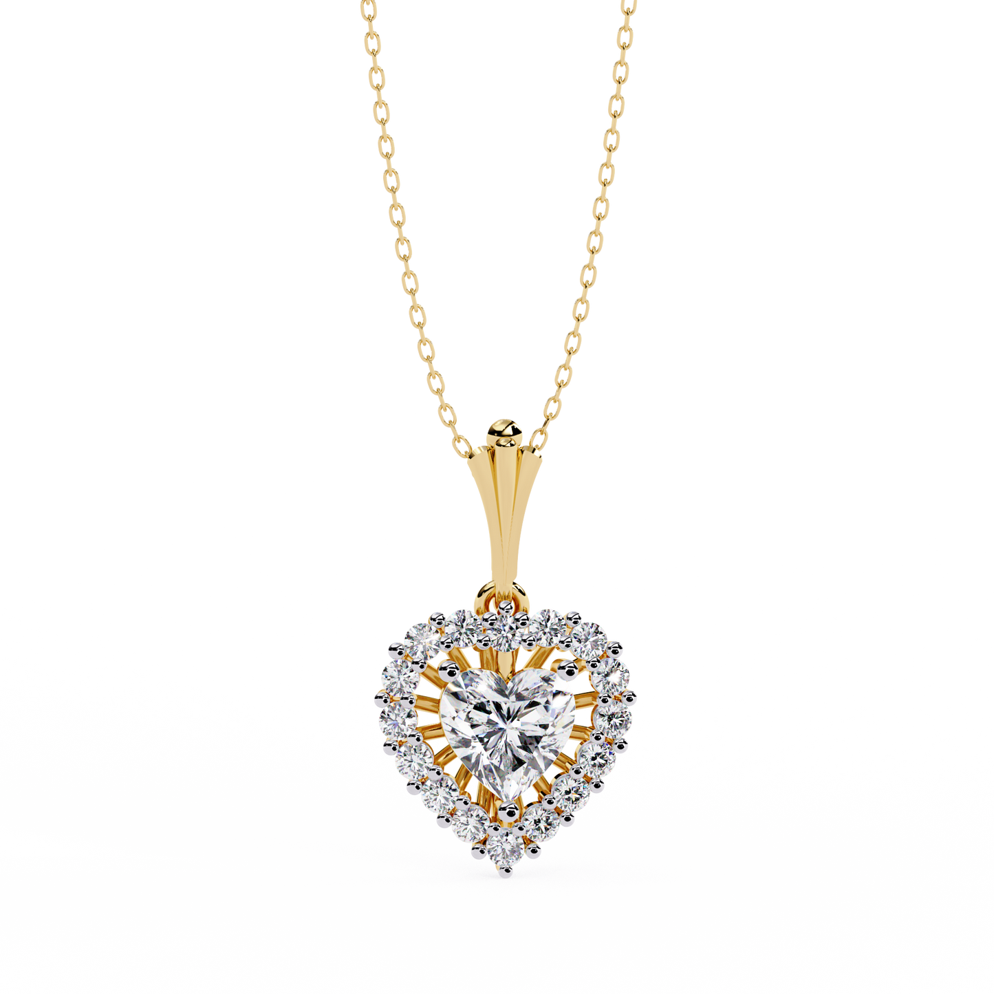 lgd pendant heart stone (0.93ct ) in 14k gold without chain