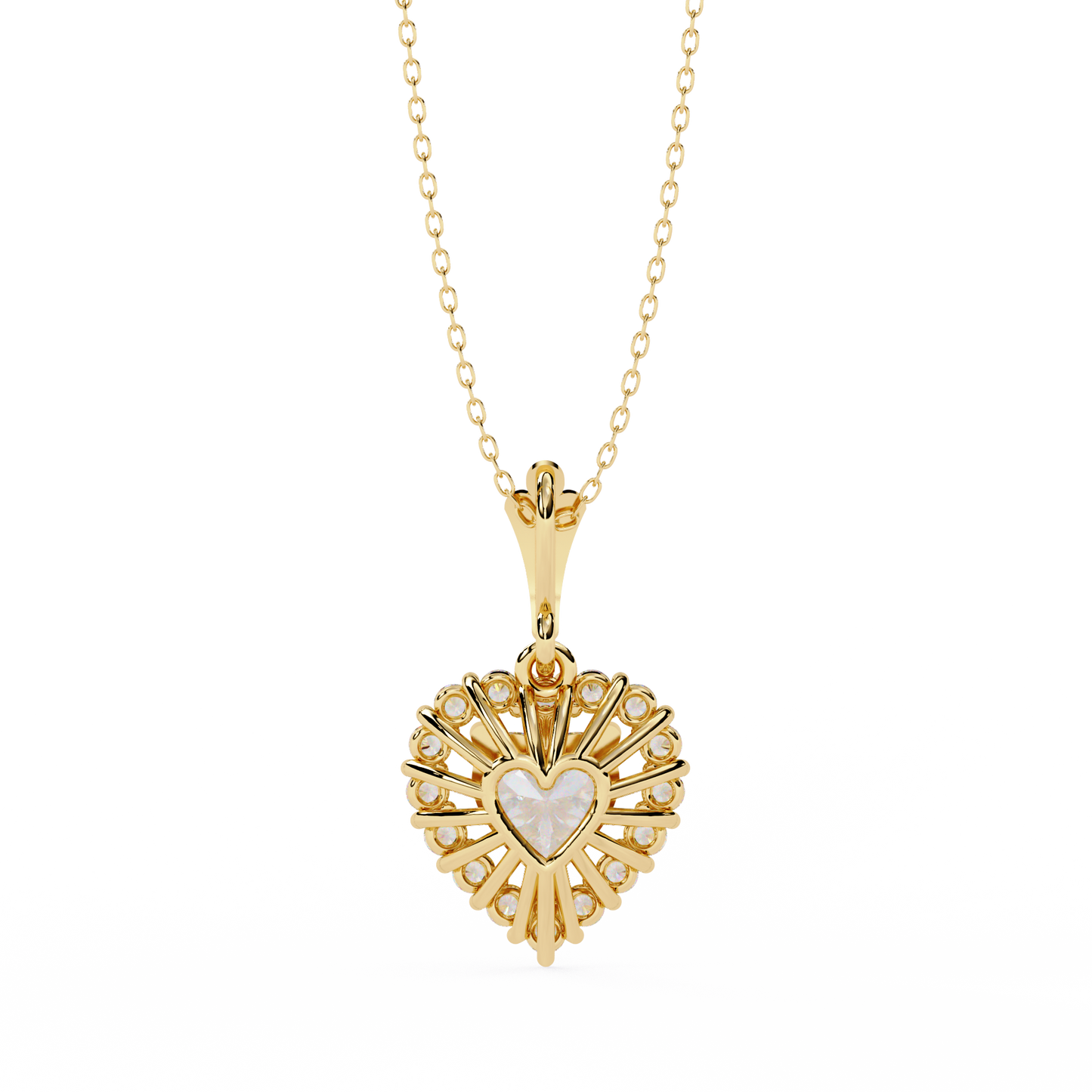 lgd pendant heart stone (0.93ct ) in 14k gold without chain