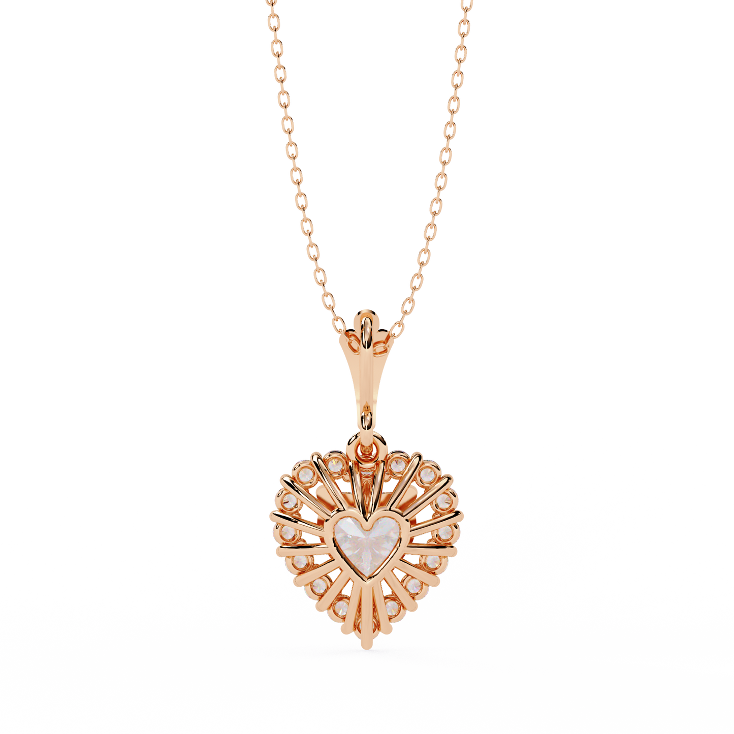 lgd pendant heart stone (0.93ct ) in 14k gold without chain
