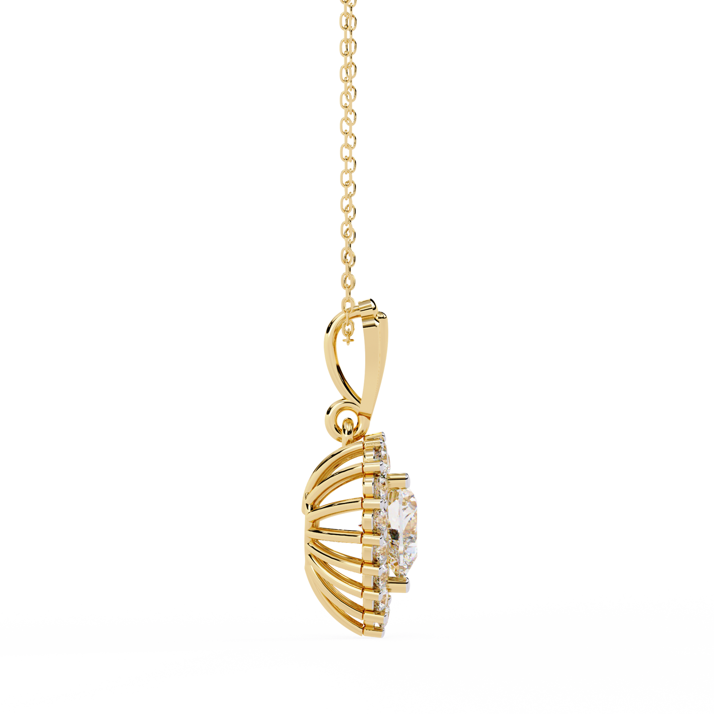 lgd pendant heart stone (0.93ct ) in 14k gold without chain