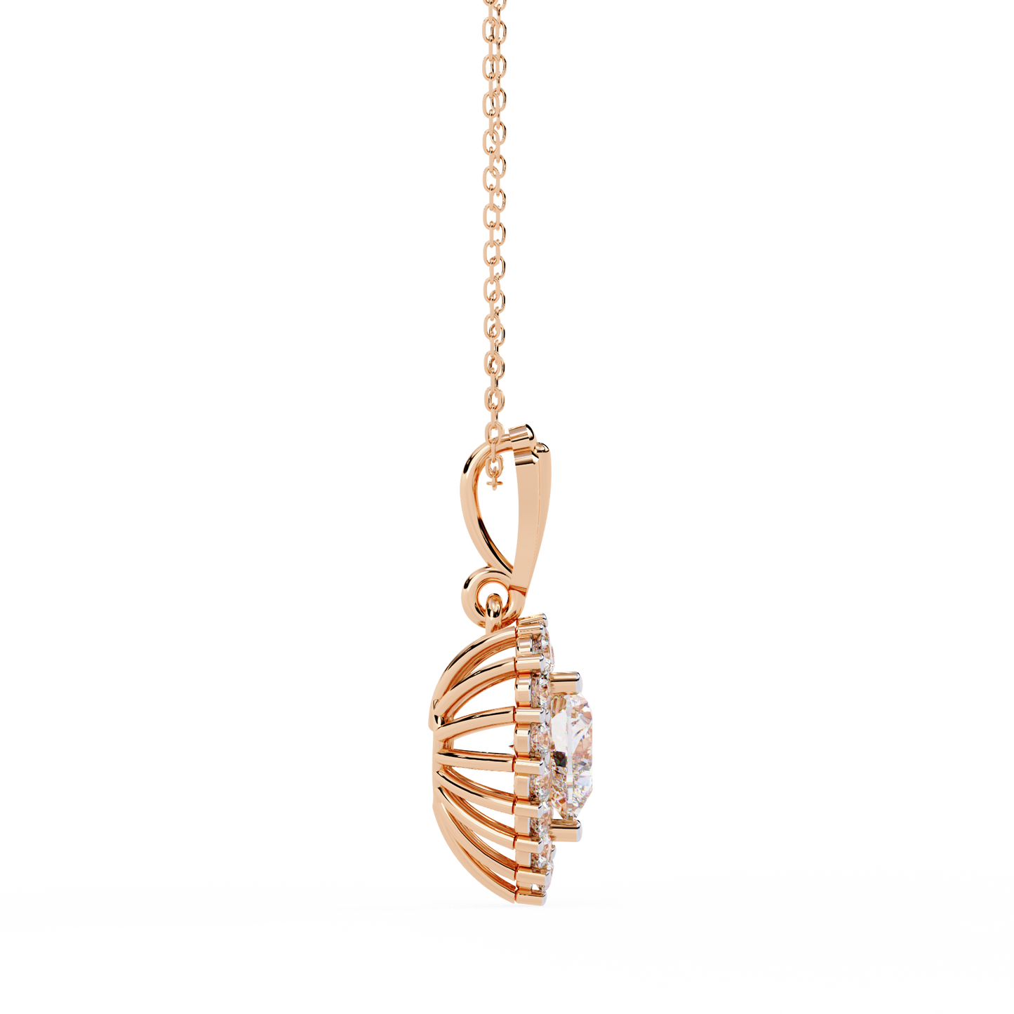 lgd pendant heart stone (0.93ct ) in 14k gold without chain