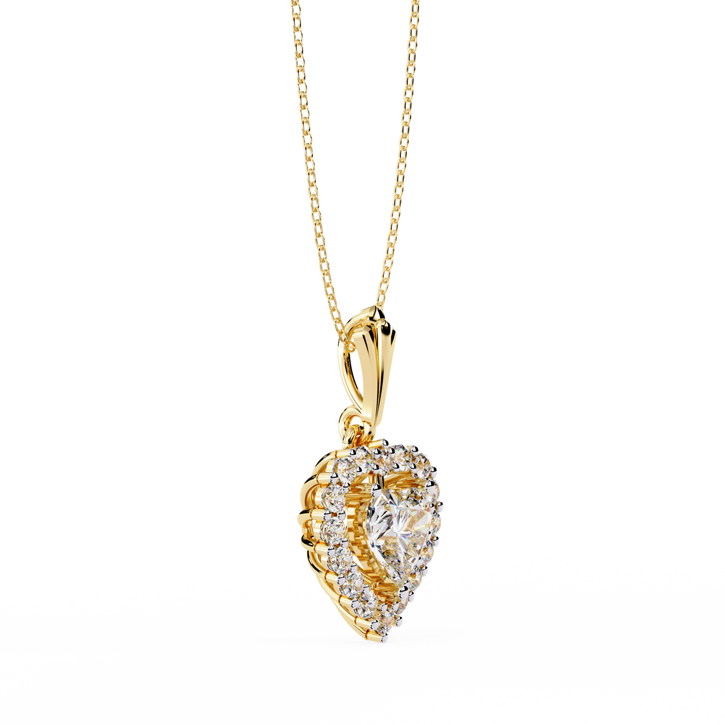 lgd pendant heart stone (0.93ct ) in 14k gold without chain