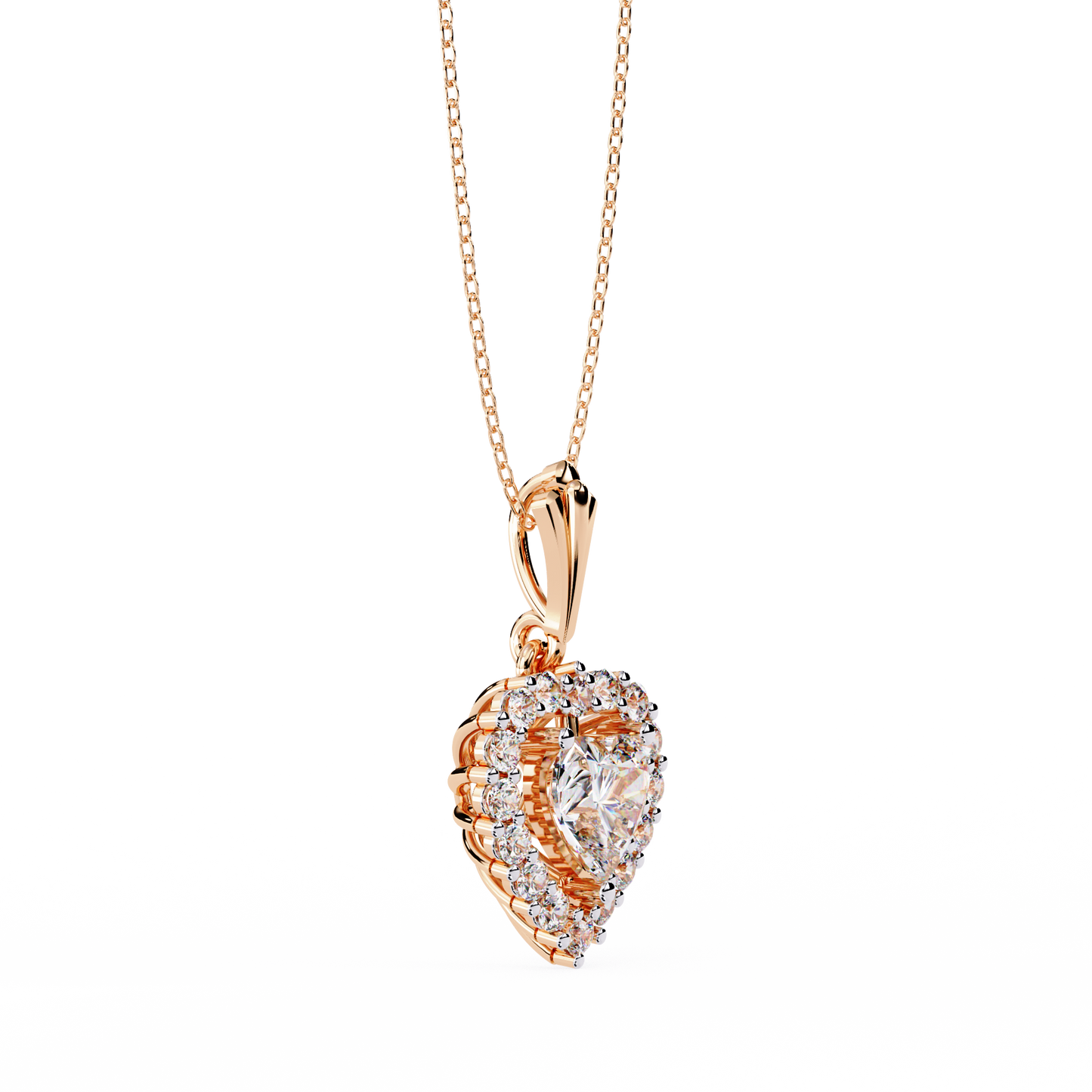 lgd pendant heart stone (0.93ct ) in 14k gold without chain