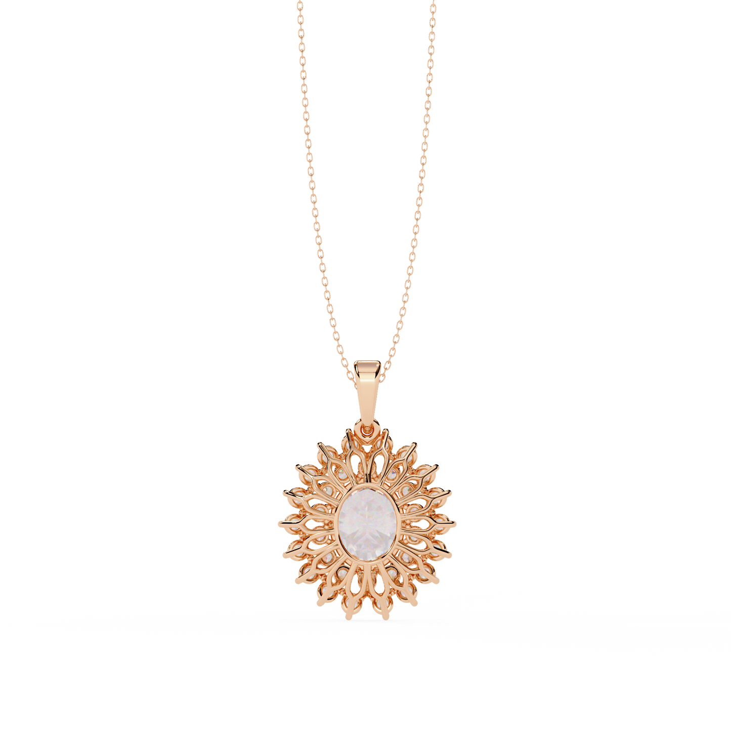 lgd pendant oval stone (3.41ct ) in 14k gold without chain