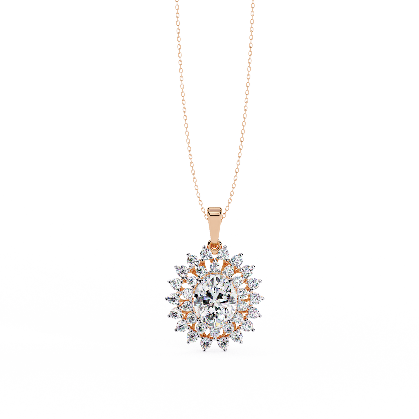 lgd pendant oval stone (3.41ct ) in 14k gold without chain