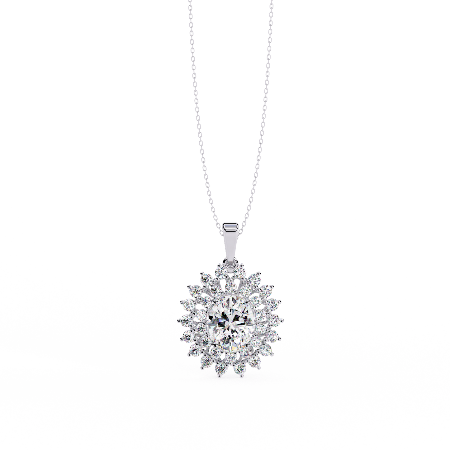 lgd pendant oval stone (3.41ct ) in 14k gold without chain