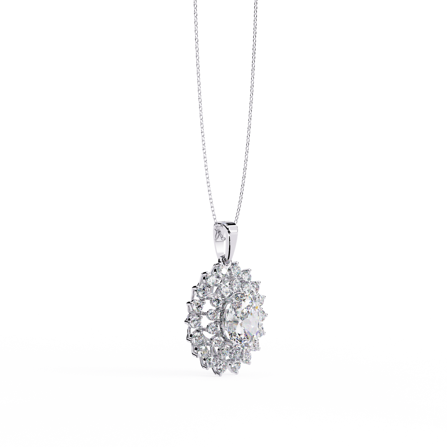 lgd pendant oval stone (3.41ct ) in 14k gold without chain