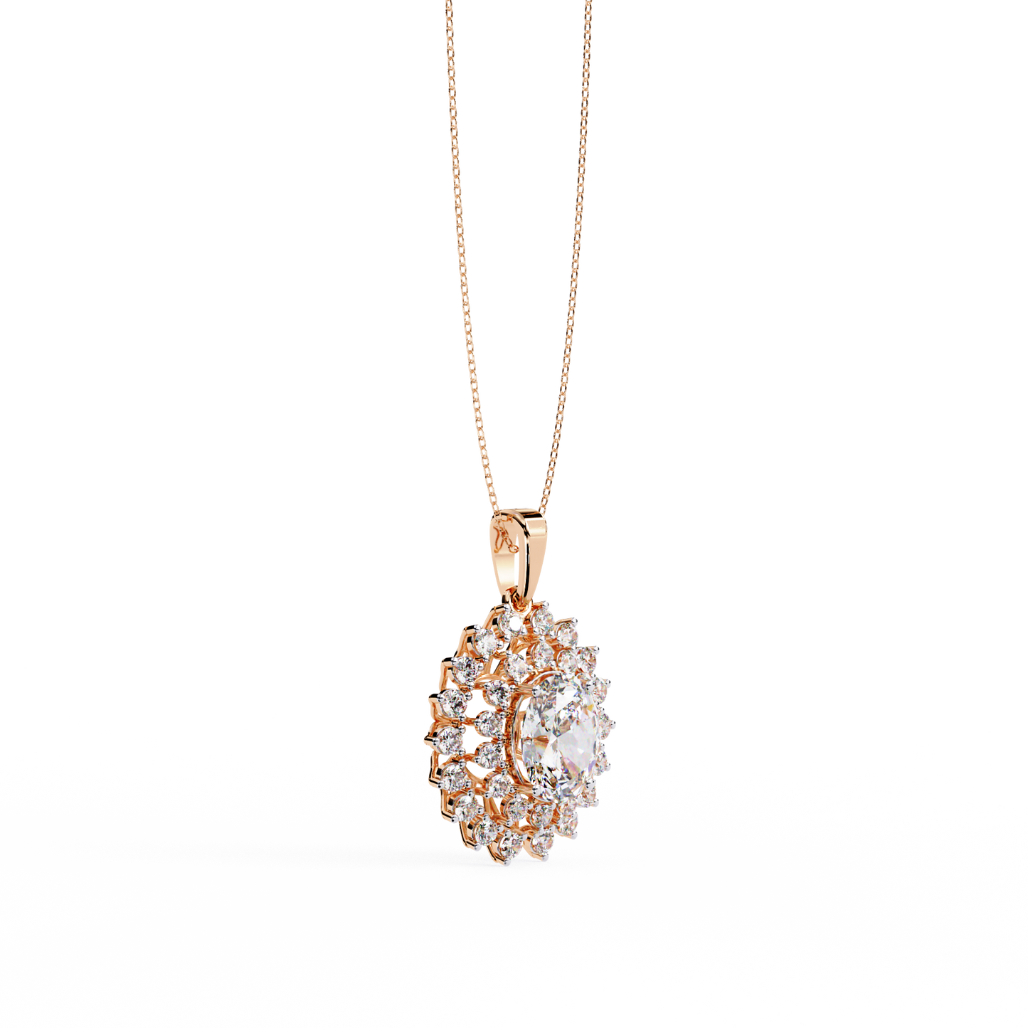 lgd pendant oval stone (3.41ct ) in 14k gold without chain