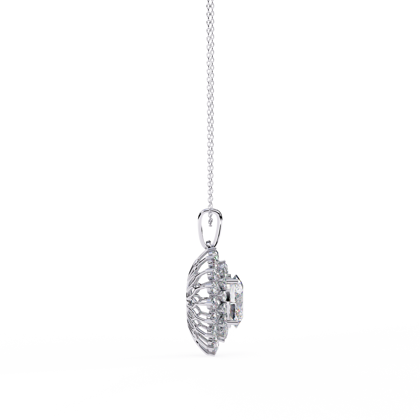lgd pendant oval stone (3.41ct ) in 14k gold without chain