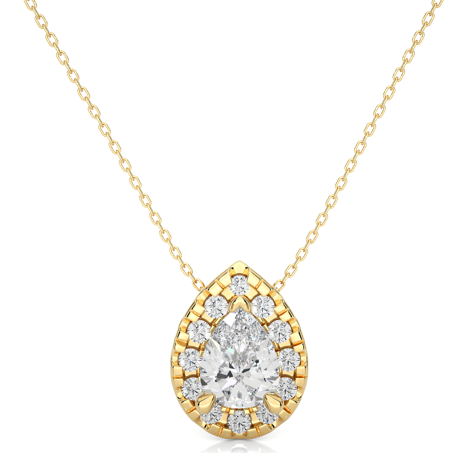 1.24 carat pear cut diamond halo pendant – elegant fine jewelry